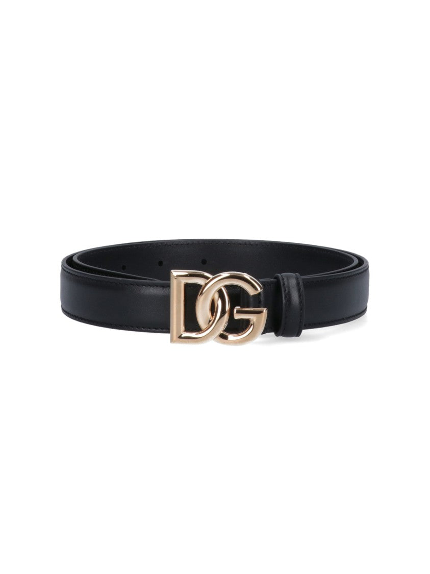 Dolce & Gabbana Black Dg Leather Belt