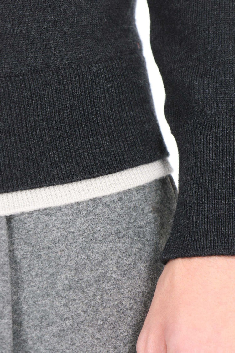 Eleventy Crew Neck Sweater In Pure Virgin Wool