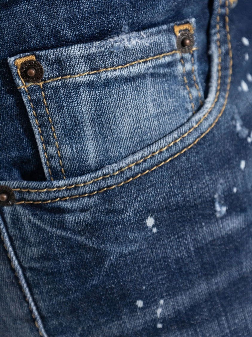 Dsquared2 642 Jean Dark Distressed Splatter Jeans
