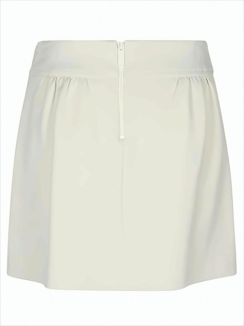Max Mara White Mini Skirt With Gathered Waistband
