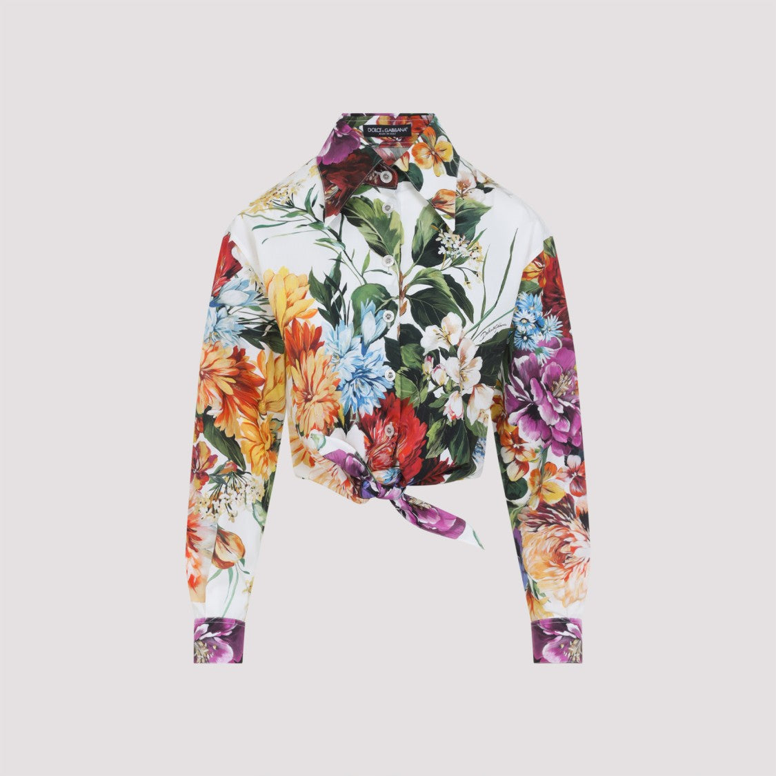 Dolce & Gabbana Multicolor Flower Cotton Shirt