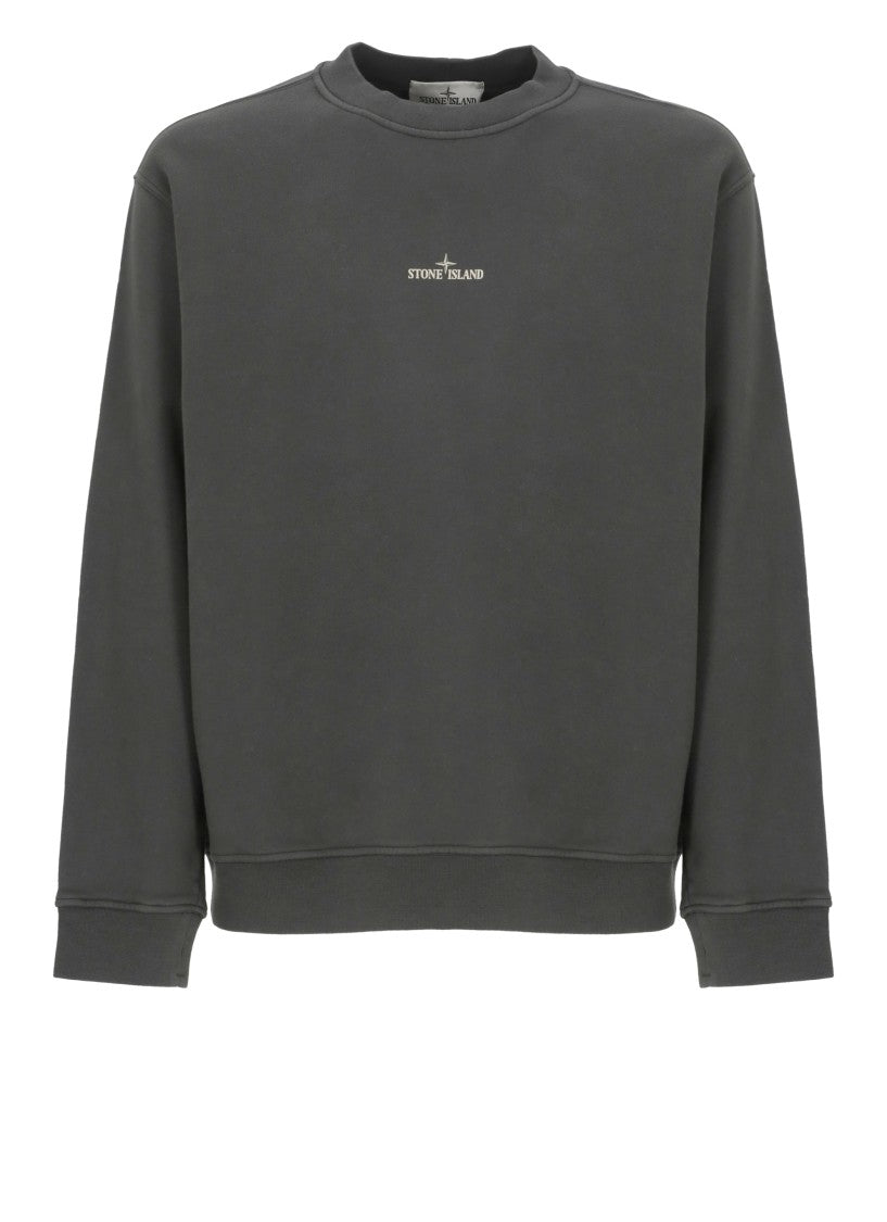 Stone Island Dark Grey Cotton Sweatshirt