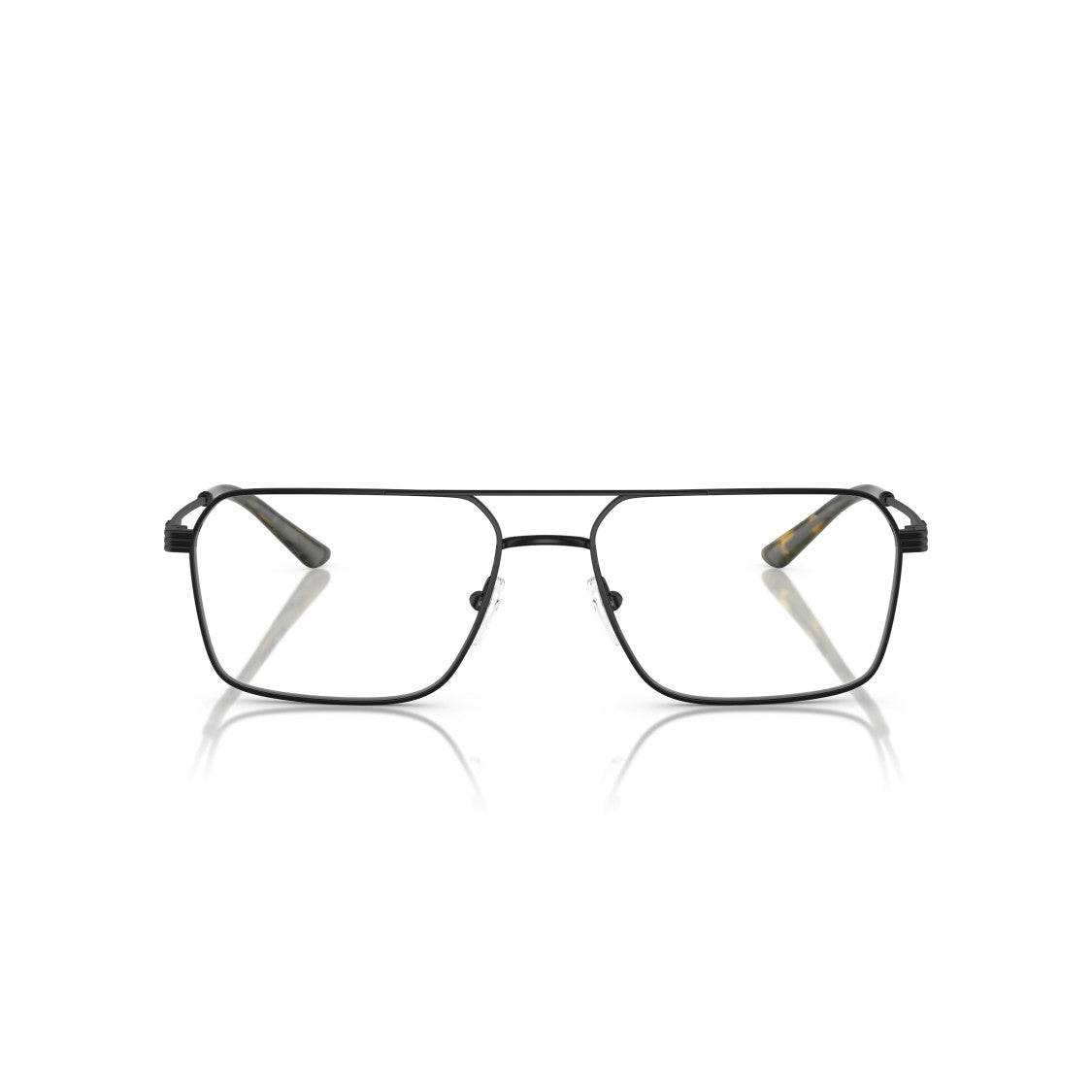 Emporio Armani 0Ea1166 Rectangular Metal Frame Eyeglasses With Double Bridge Design