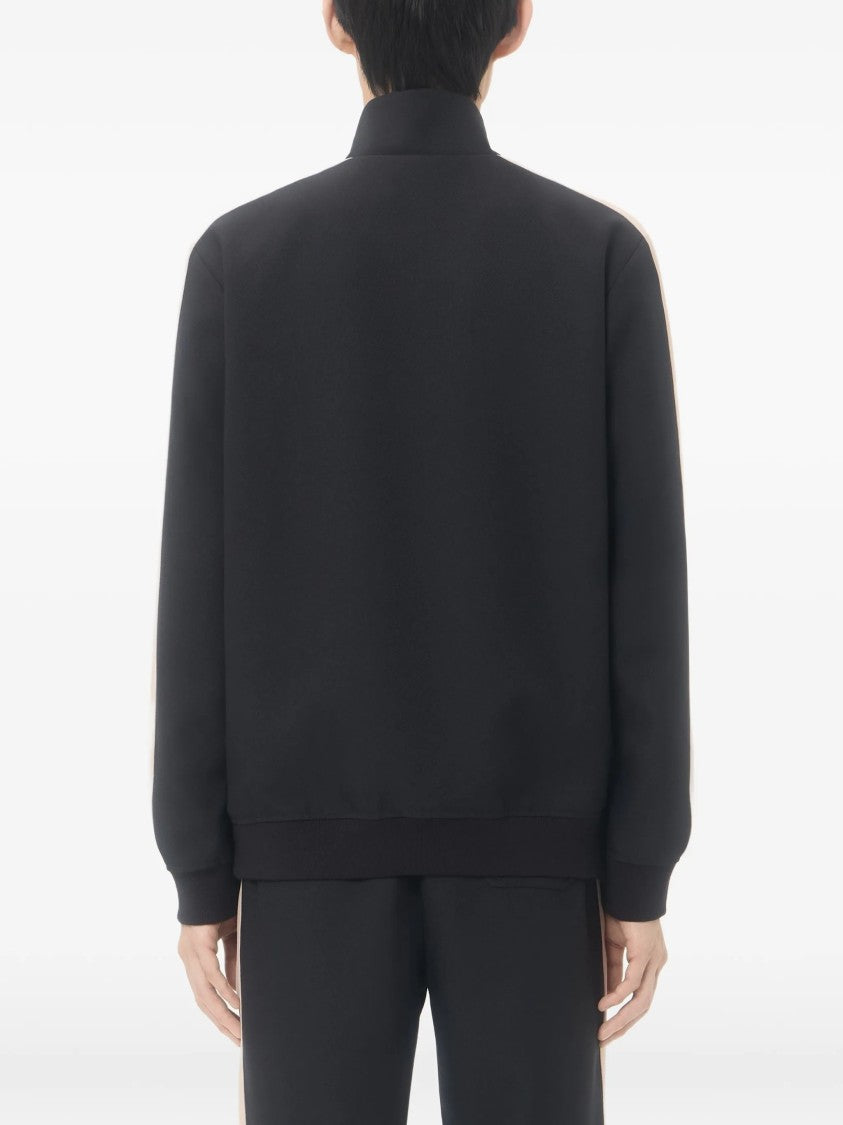 Valentino Black Jersey Sweatshirt Vgold Polyester Jacket