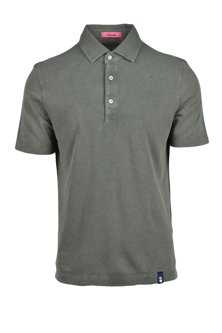 Drumohr Military Green Cotton Polo Shirt