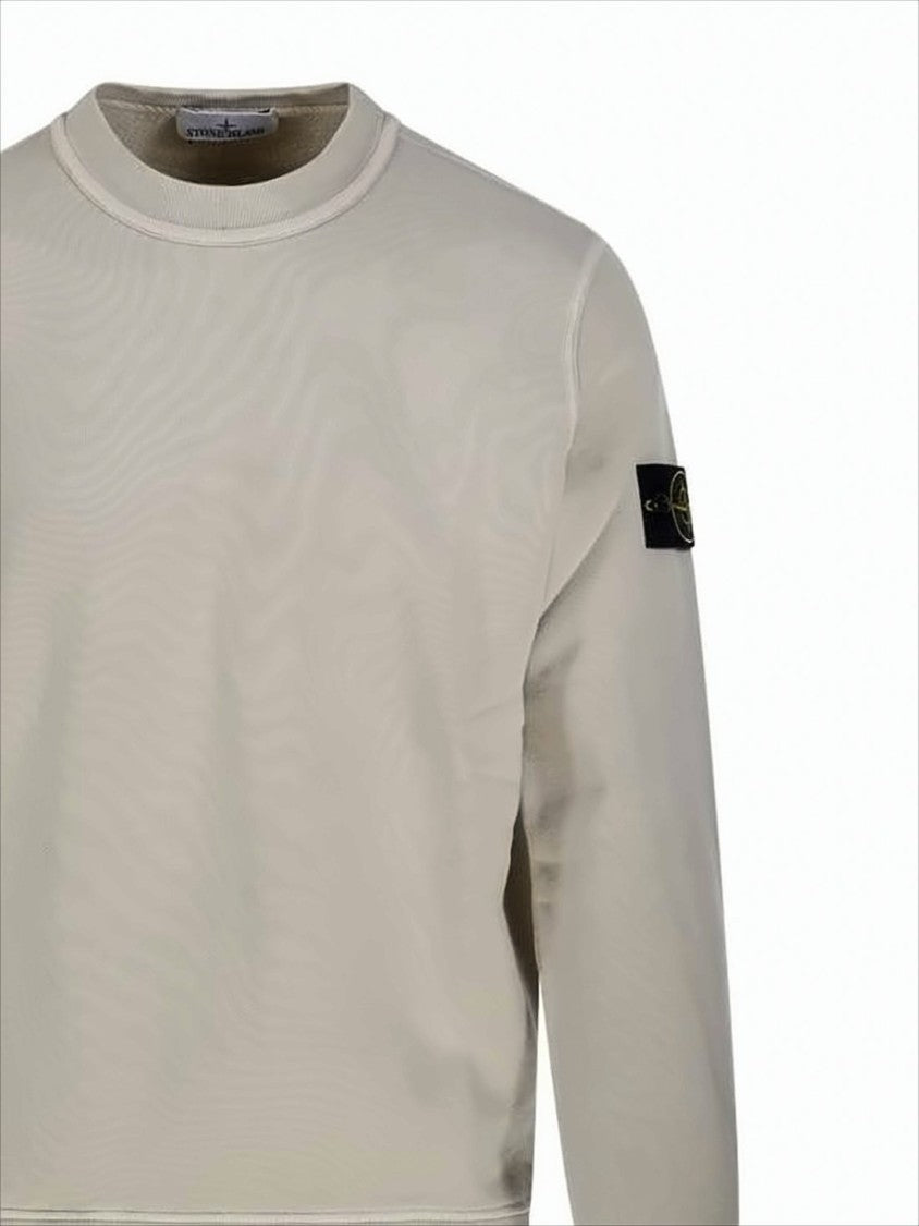 Stone Island Long-Sleeve Crewneck Sweatshirt In Soft Plaster