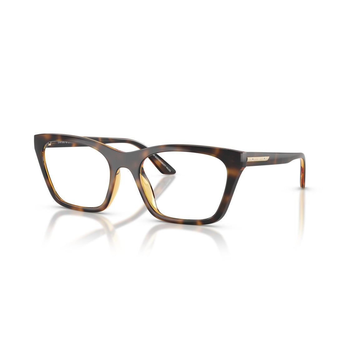 Emporio Armani Oversized Tortoiseshell Square Frame Eyeglasses