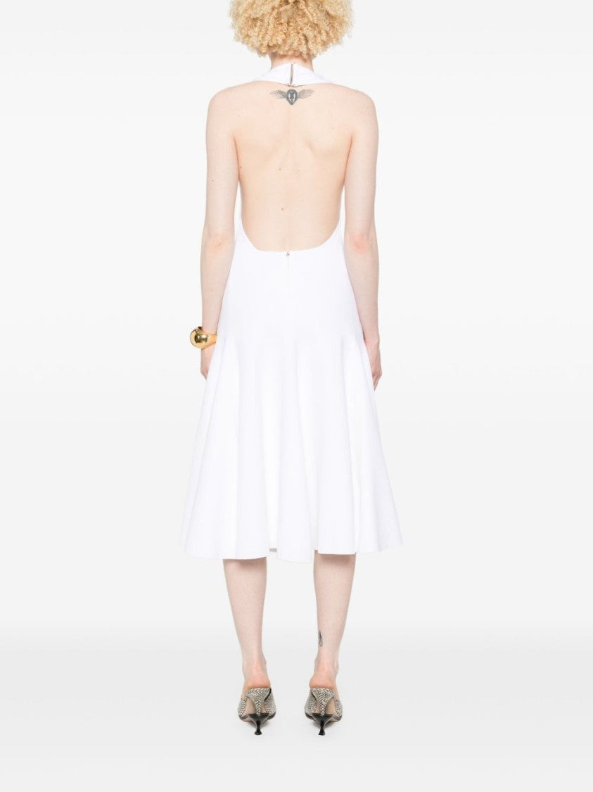 Jacquemus White Sleeveless Open Back Lined Dress