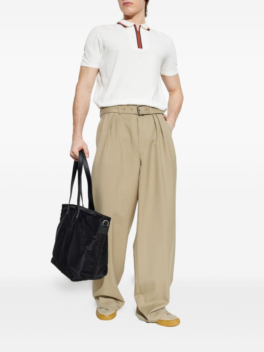 Paul Smith Half-Zip Polo Shirt With Contrasting Striped Collar