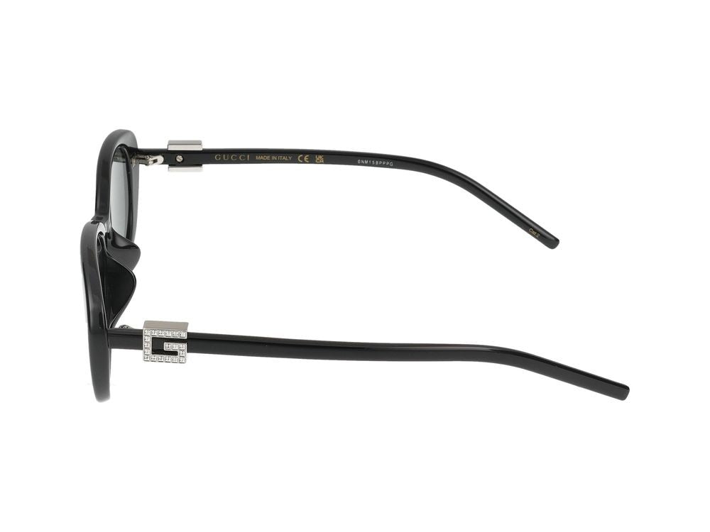 Gucci Black Metallic Logo Detail Sunglasses
