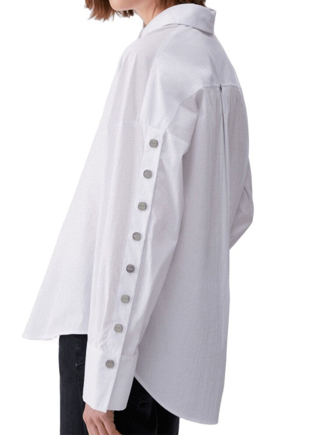 Liu Jo White Cotton-Popeline Shirt With Branded Buttons