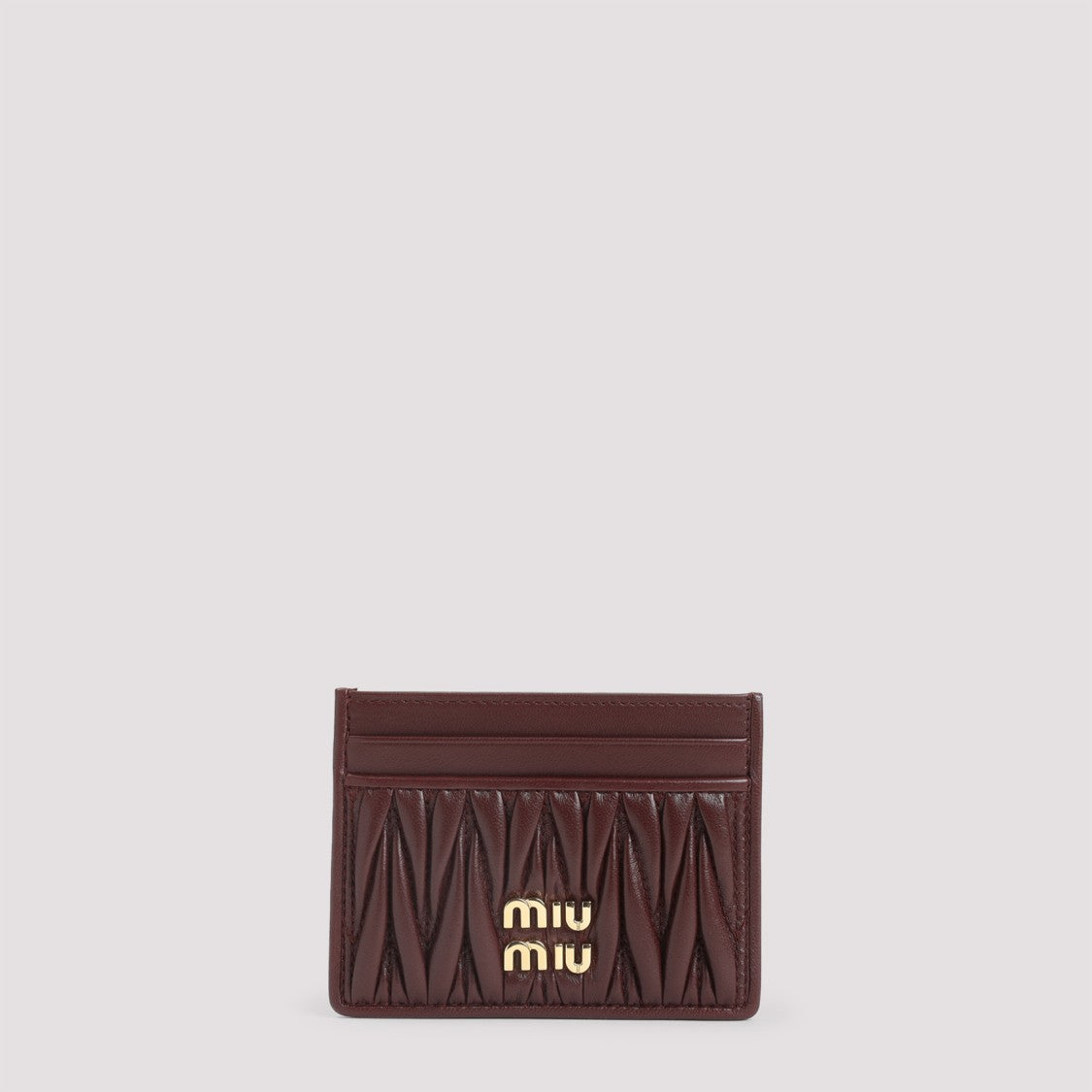 Miu Miu Bordeaux Lamb Leather Cardholder