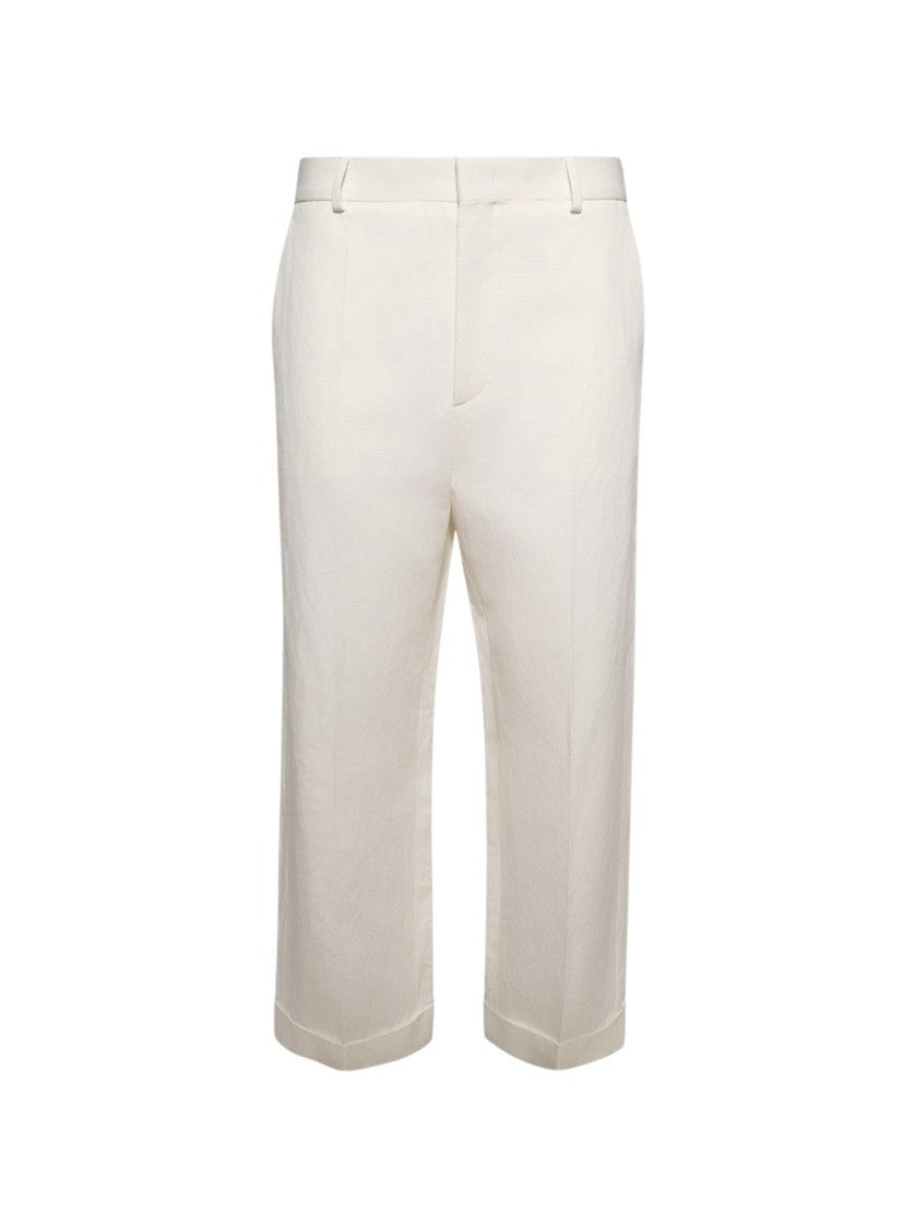 Valentino Ivory Straight-Leg Trousers With Concealed Fastening