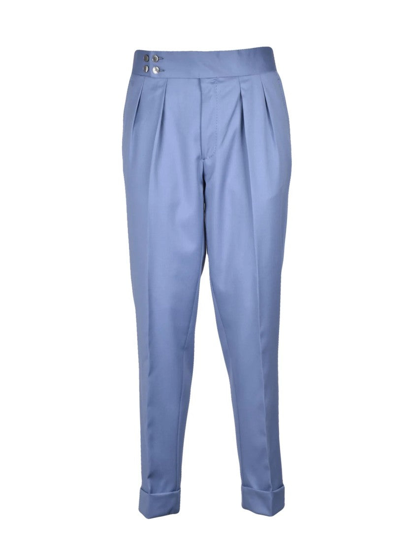Luigi Bianchi Light Blue Virgin Wool Double-Breasted Suit