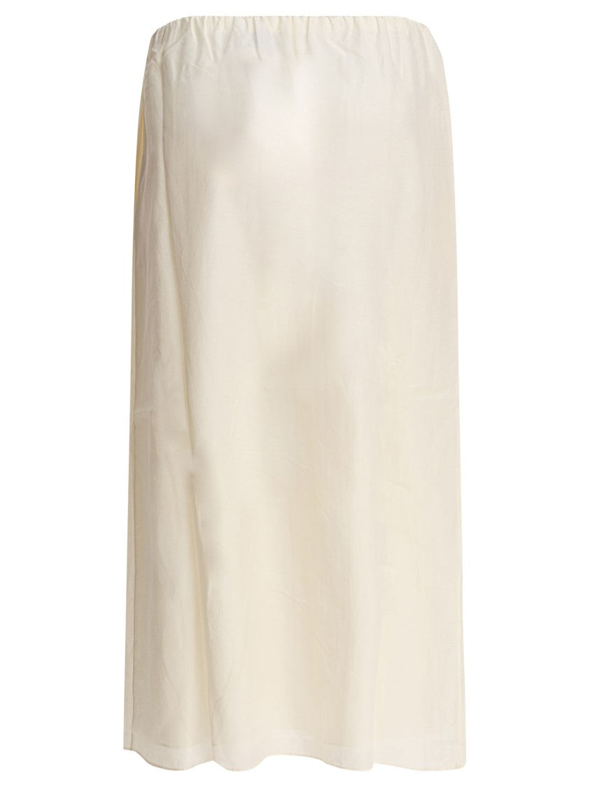 Loulou De Saison Long Gathered Maxi Skirt In Soft Cotton-Silk Blend