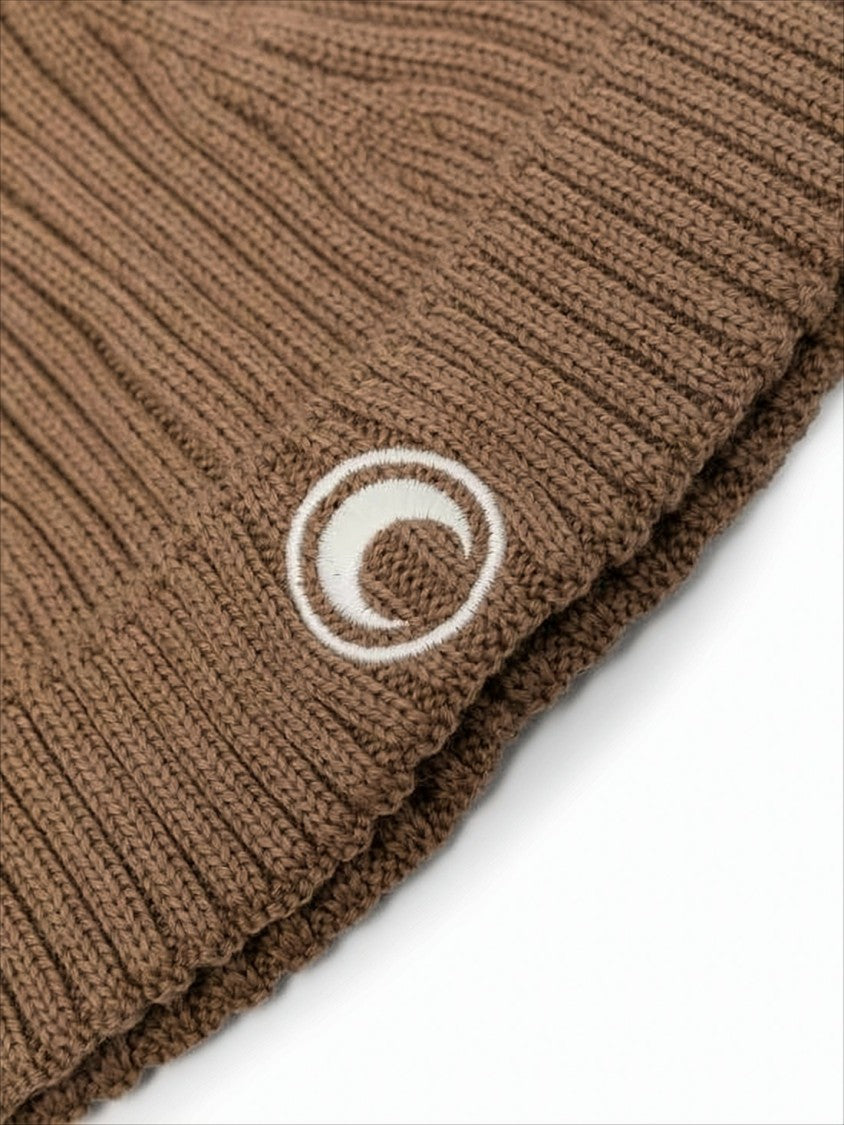 Marine Serre Ribbed Wool Beanie With Crescent Moon Emblem