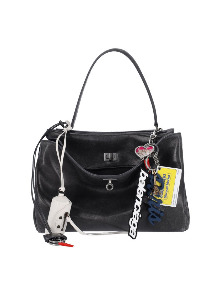 Balenciaga Medium Black Calf Leather Handbag