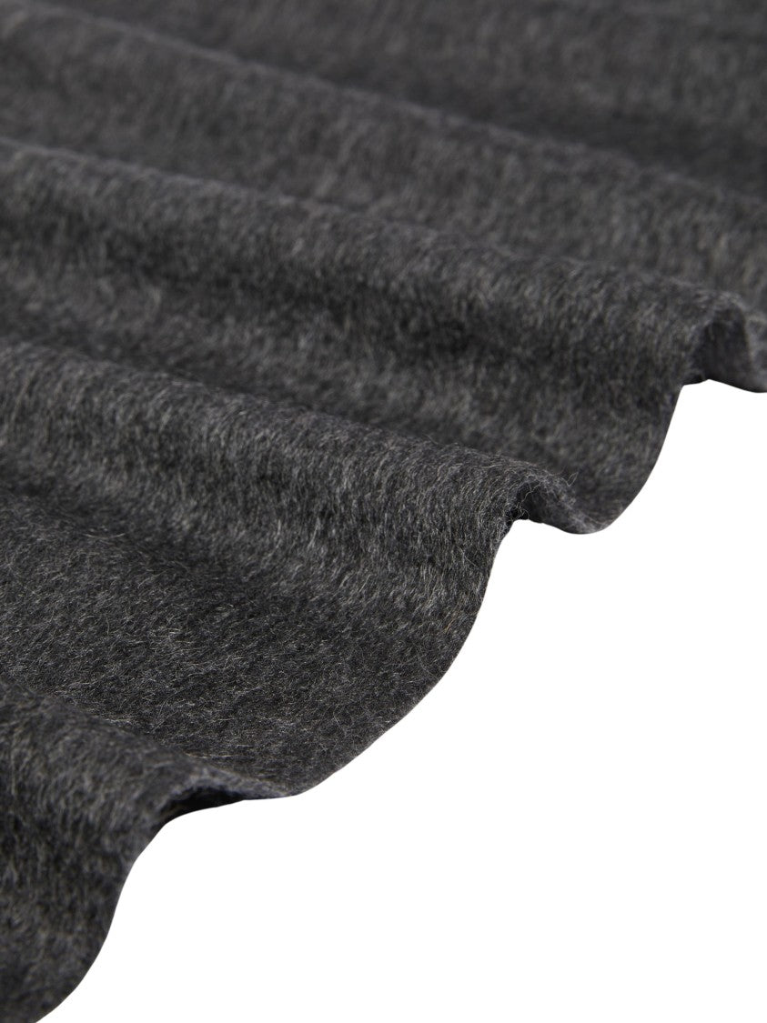 Max Mara Wsdalia Fringed Pure Cashmere Scarf - Dark Grey
