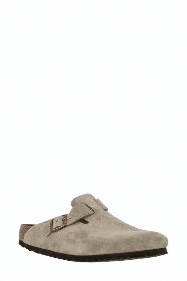 Birkenstock Suede Slip-On Mule With Adjustable Buckle Strap