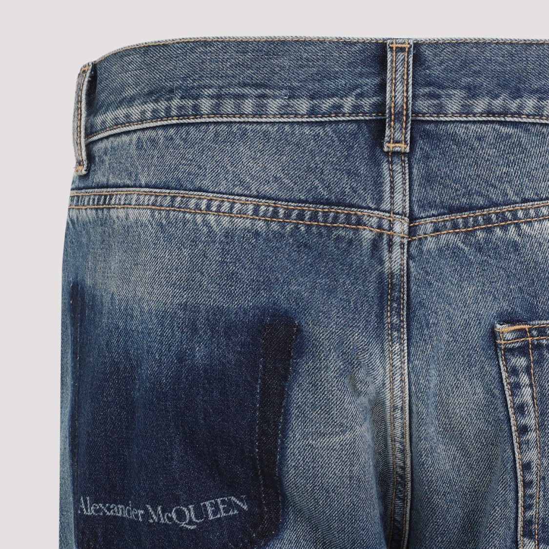 Alexander Mcqueen Blue Cotton Jeans