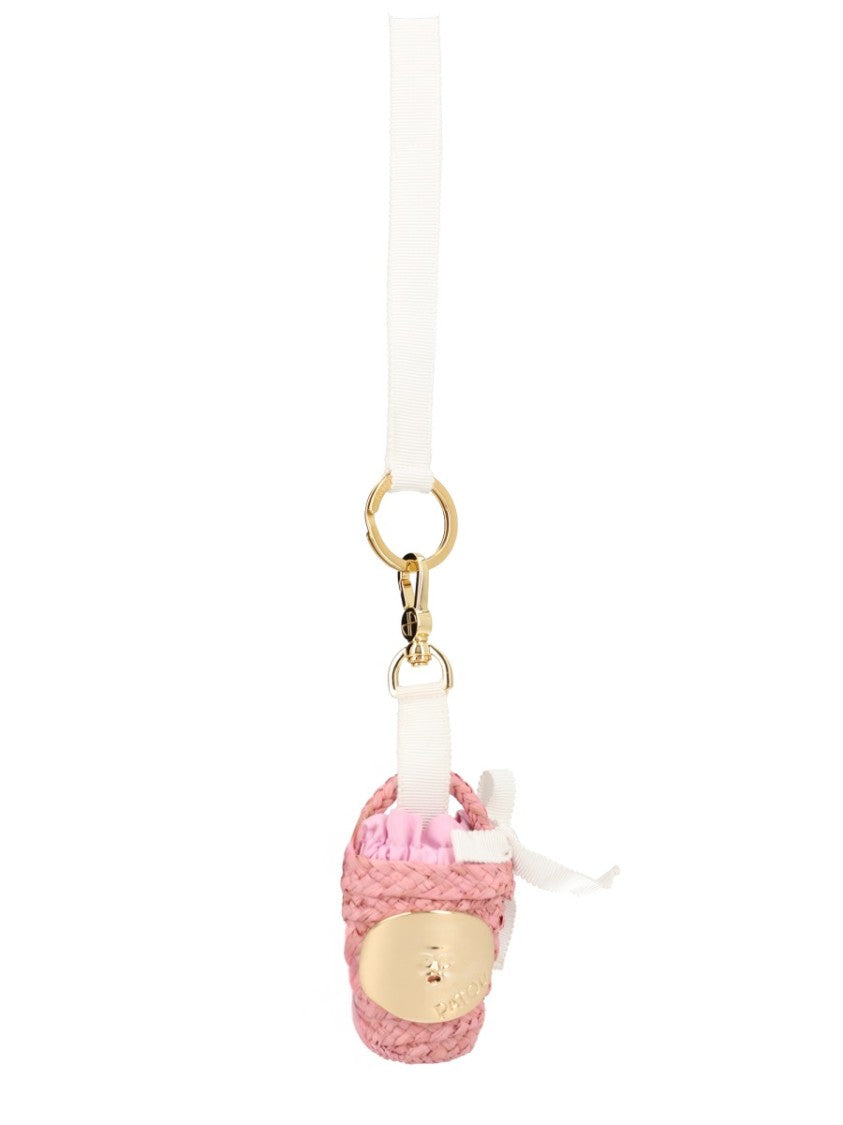 Patou Pink Woven Fabric Bucket Charm