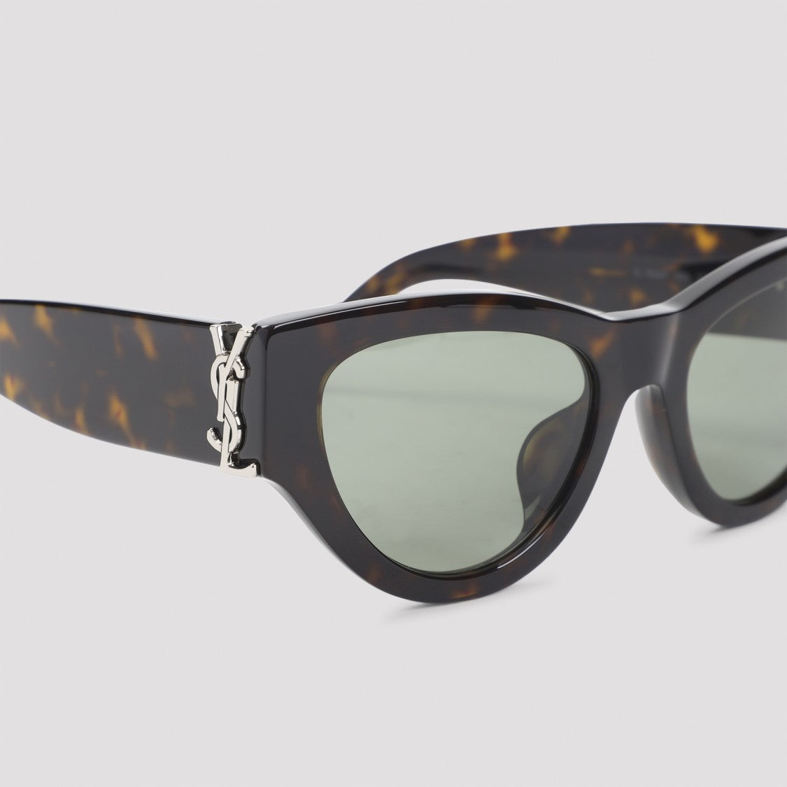 Saint Laurent Havana Acetate Sunglasses With Ysl Logo Details