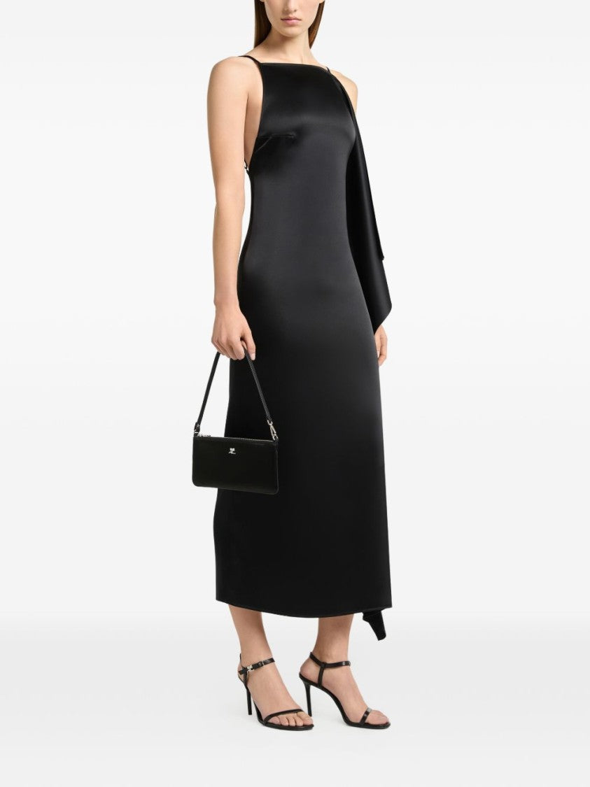 Courrèges Black Rectangular Minimalist Zipper Handbag