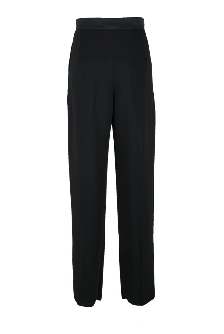 Marella Art.365 Classic Black Trousers With Pleated High Waist And Functional Pockets