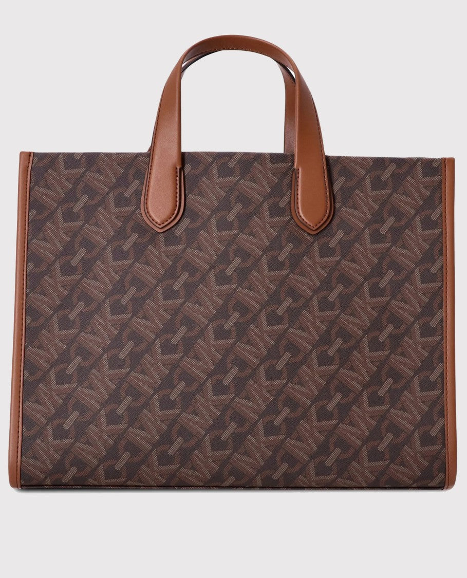 Michael Kors Structured Monogram Bag With Dual Handles