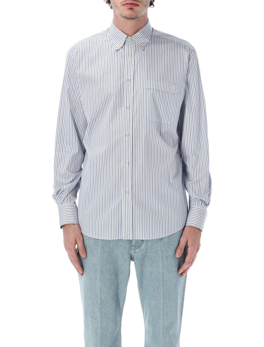 Valentino Garavani Button Down Striped Cotton Shirt