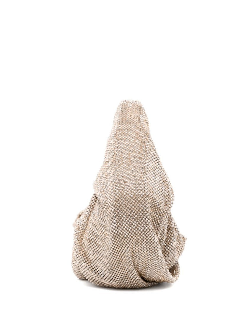 Benedetta Bruzziches Soft Gathered Golden Metal Mesh Shoulder Bag