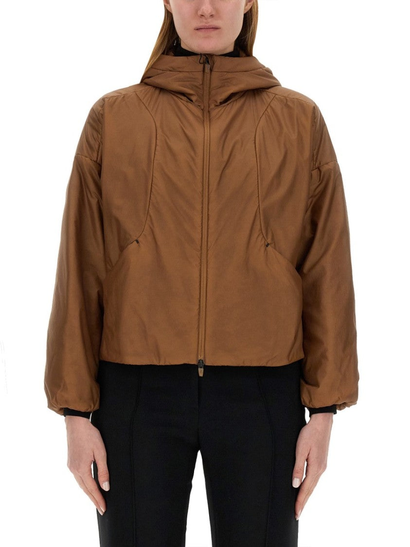 Herno Cropped Brown Nylon Jacket