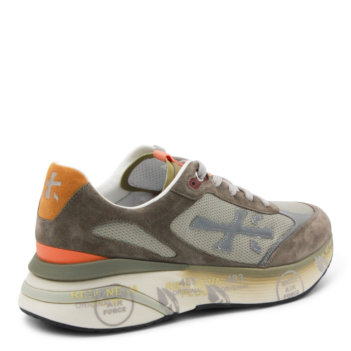Premiata Taupe Leather Moerun Sneakers