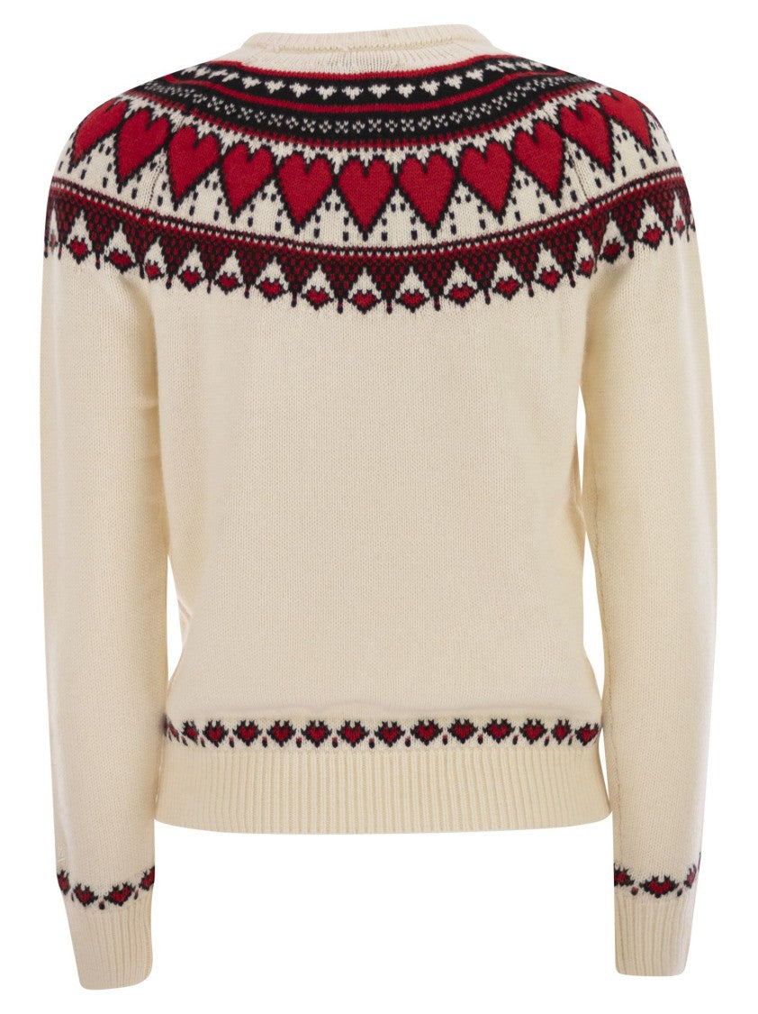 Mc2 Saint Barth Nordic-Style Heart Pattern Jumper