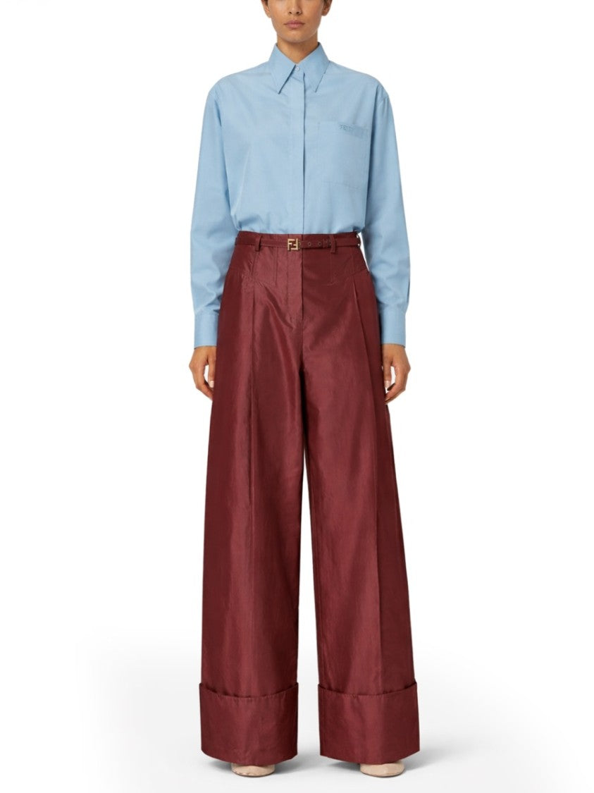 Fendi Concealed Button Placket Silk Shirt