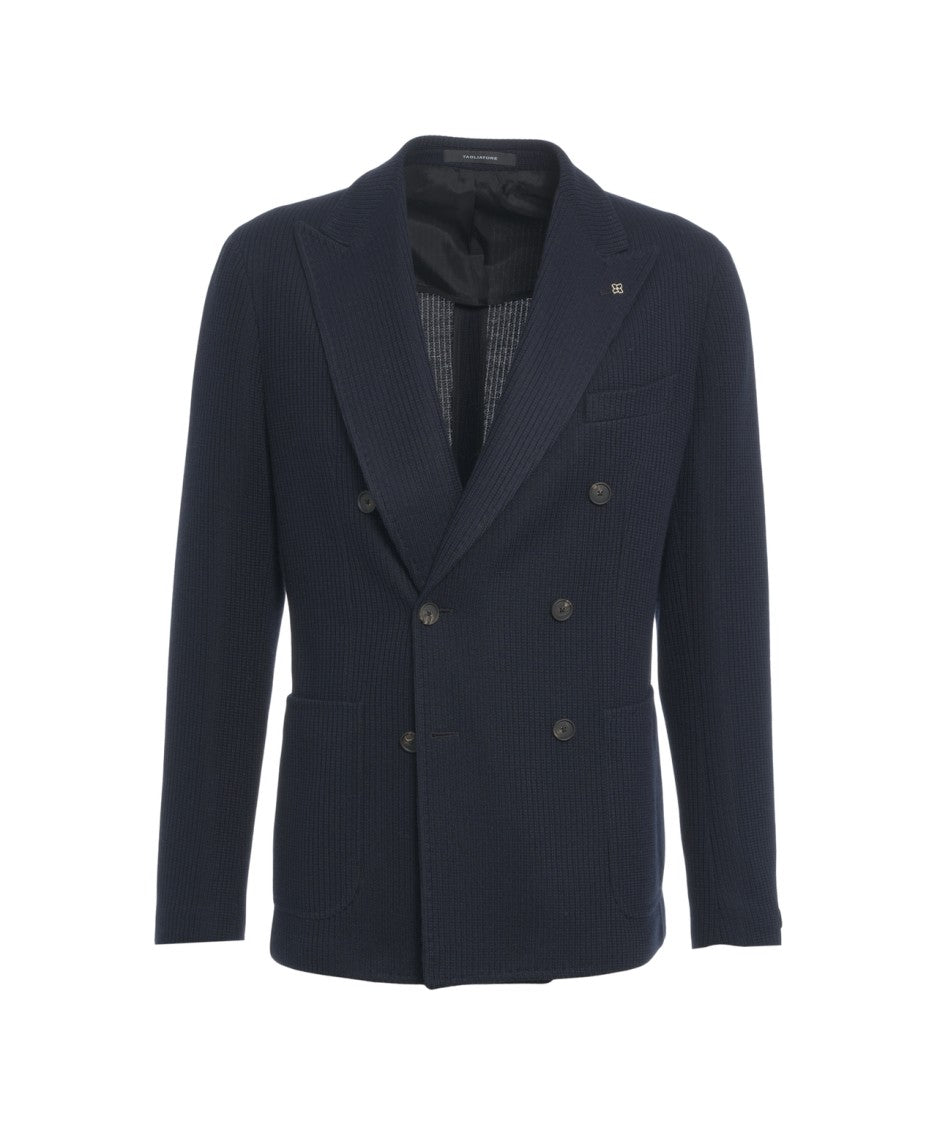 Tagliatore Double-Breasted Knit Blazer