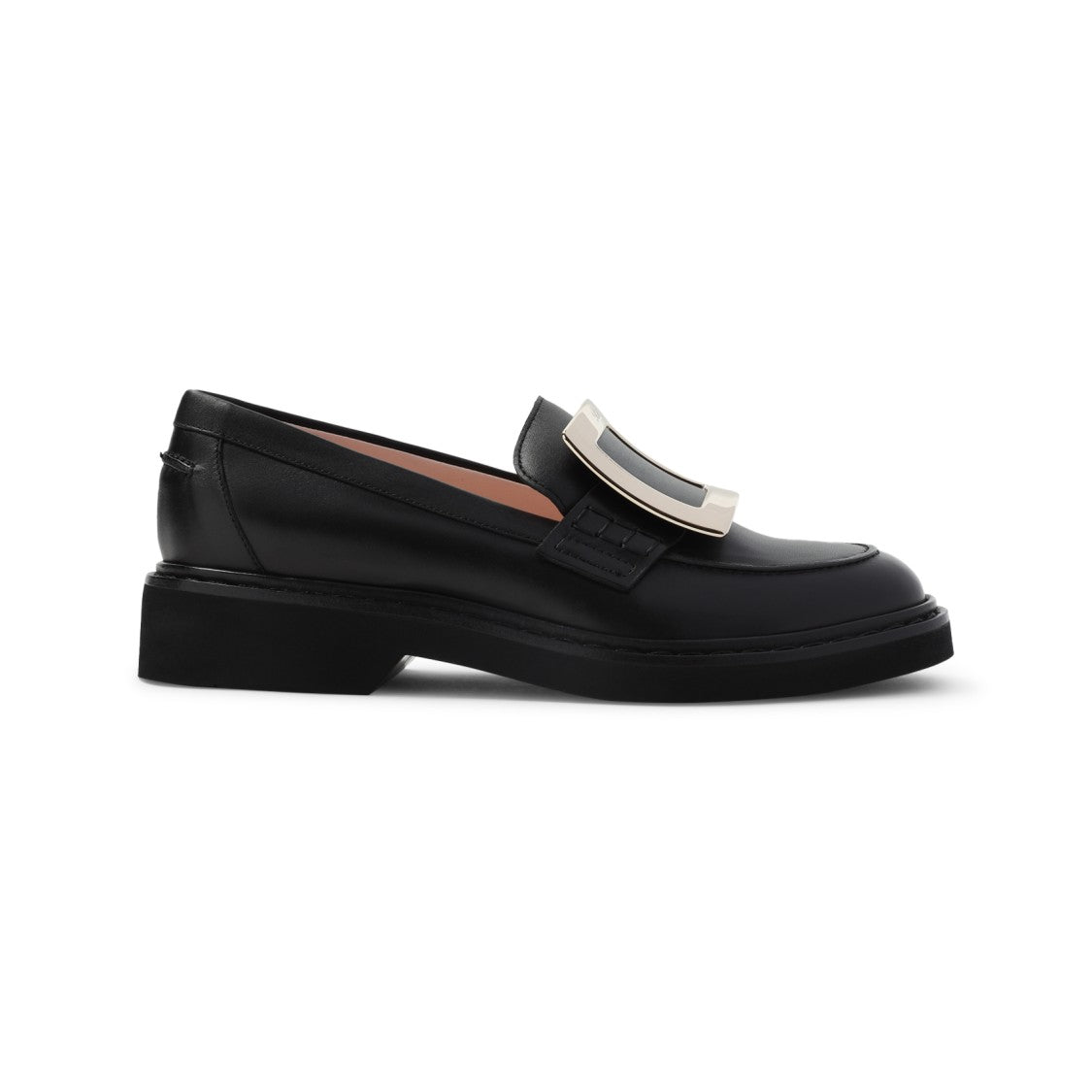 Roger Vivier Black Leather Vivier Viv Rangers Met Buc 25 Loafers