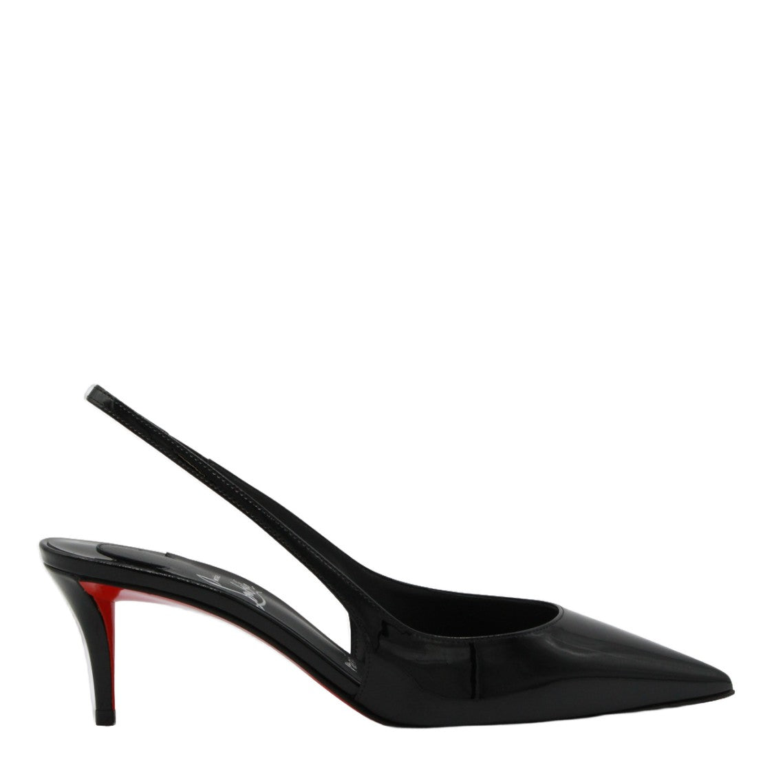 Christian Louboutin Pointed-Toe Slingback Heels With Glossy Patent Finish