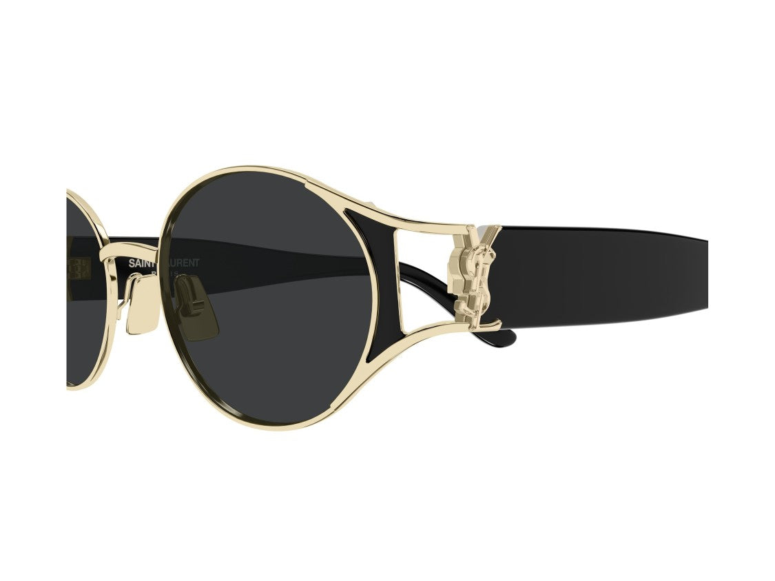 Saint Laurent Sl M919 Gold Metal Frame Dark Lens Round Sunglasses