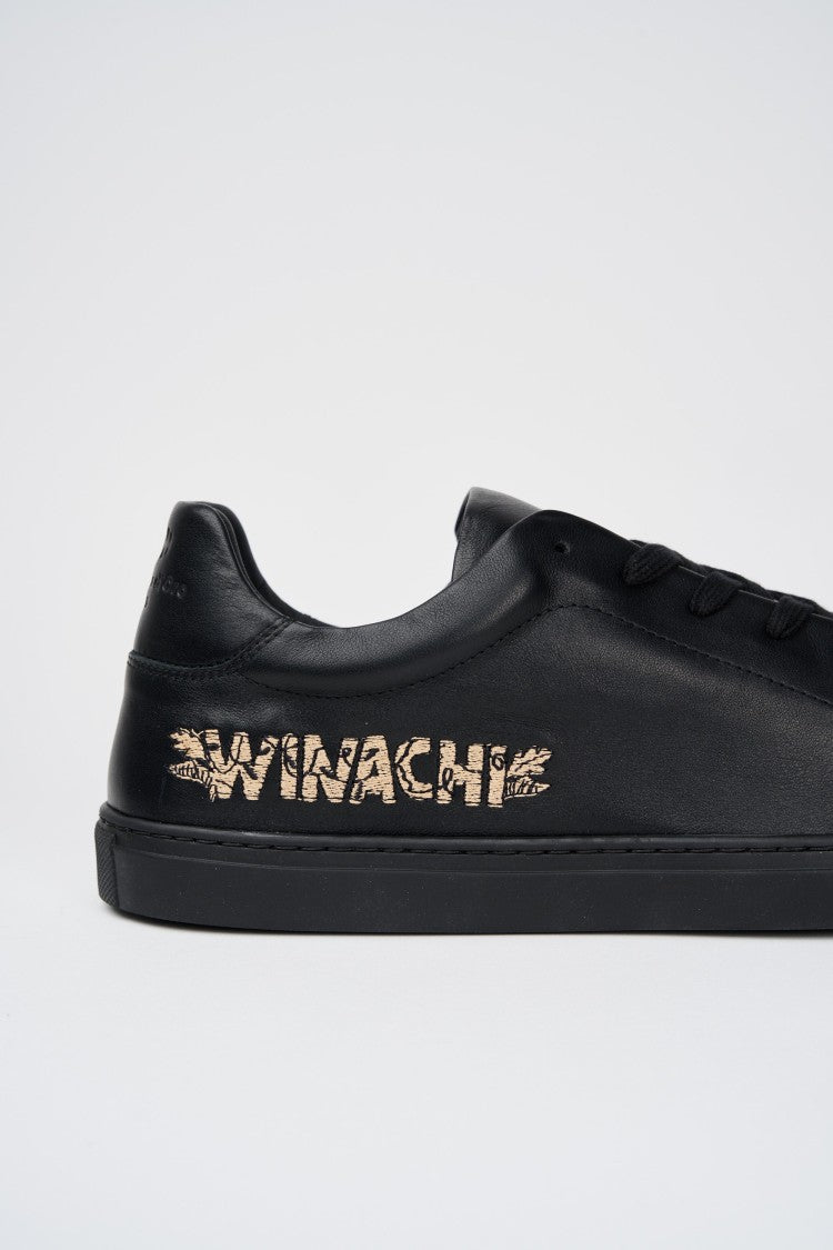 Pantofola D'oro Foro Italico Winachi Black Leather Sneakers