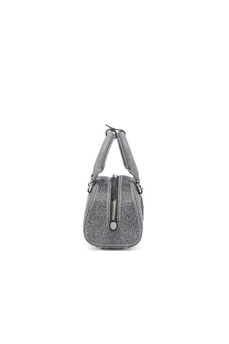Diesel Grey Cutout D-Logo Dual Top Handle Polyester Tote Bag