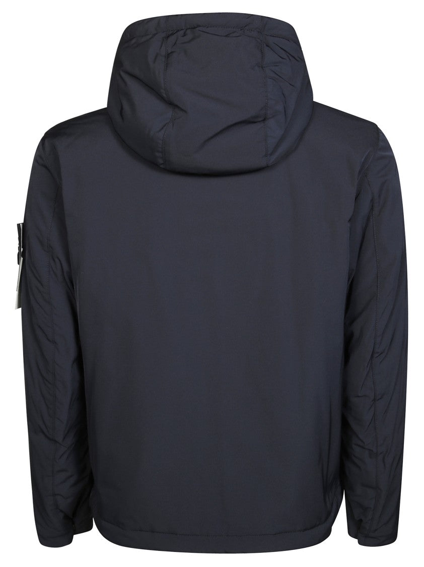 Stone Island Modern Black Zip-Up Jacket With Hood
