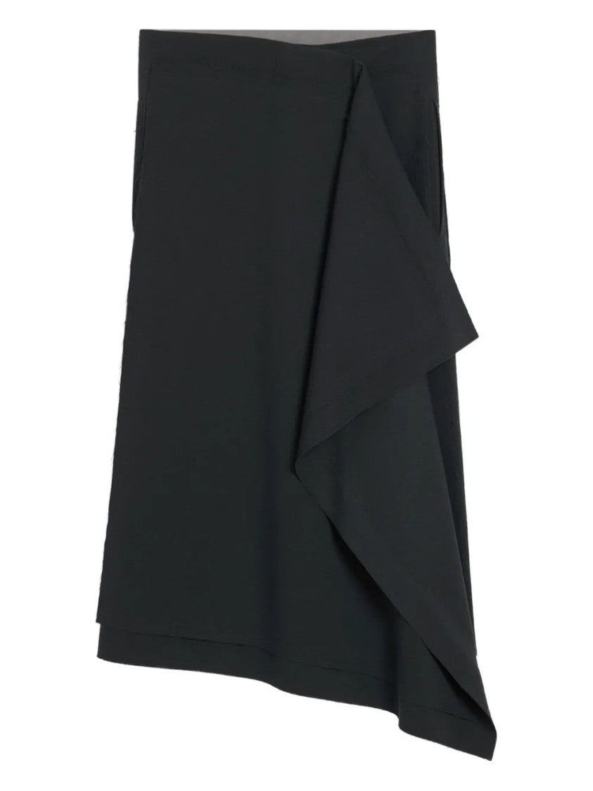 Ami Wrap Asymmetrical Wool Skirt