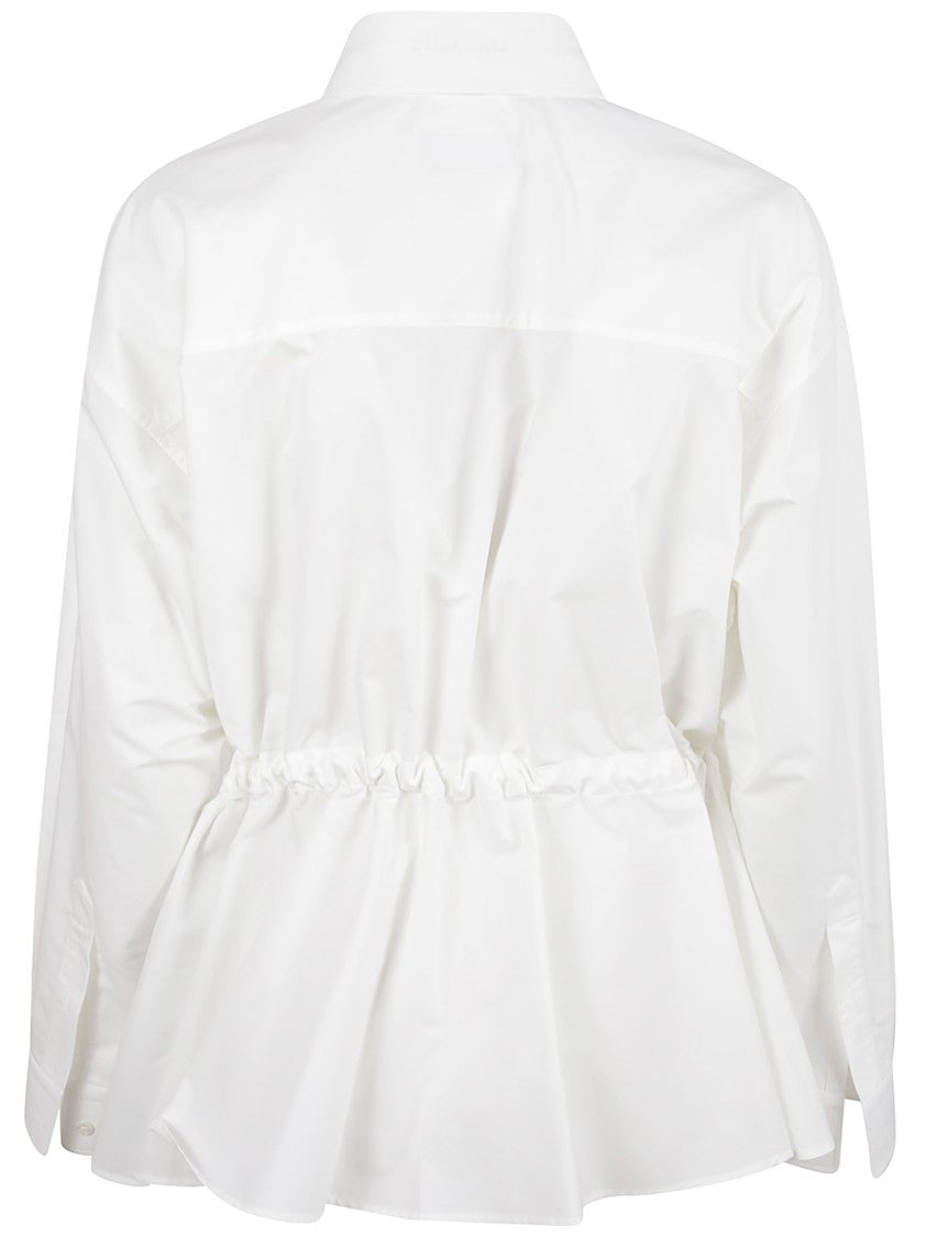 Balenciaga Hourglass Fit Cotton Poplin Shirt With Engraved Buttons