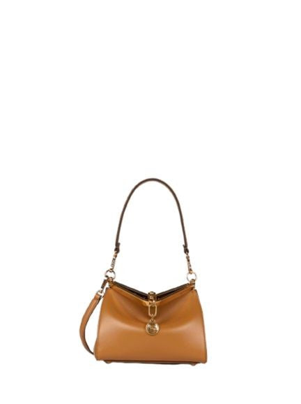 Etro Structured Leather Shoulder Bag With Pegaso Logo