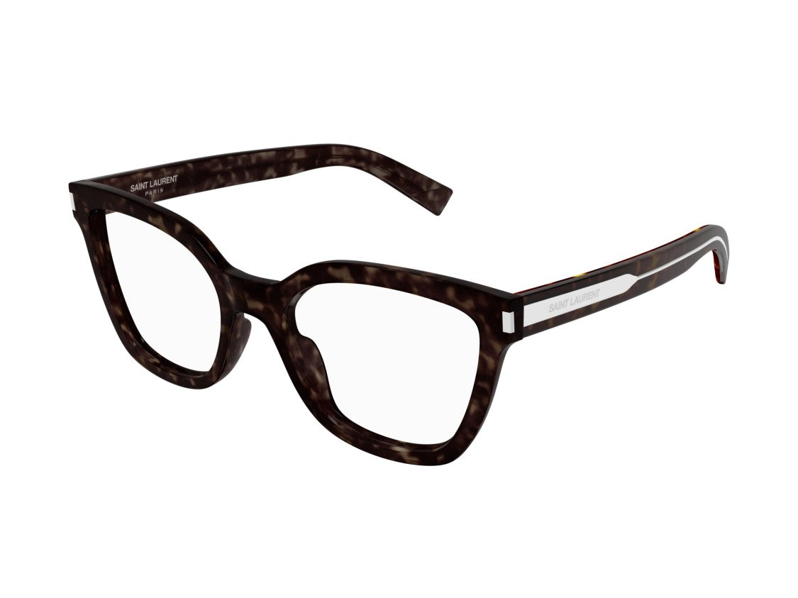 Saint Laurent Sl 748 Striped Tortoiseshell Oversized Square Eyeglasses