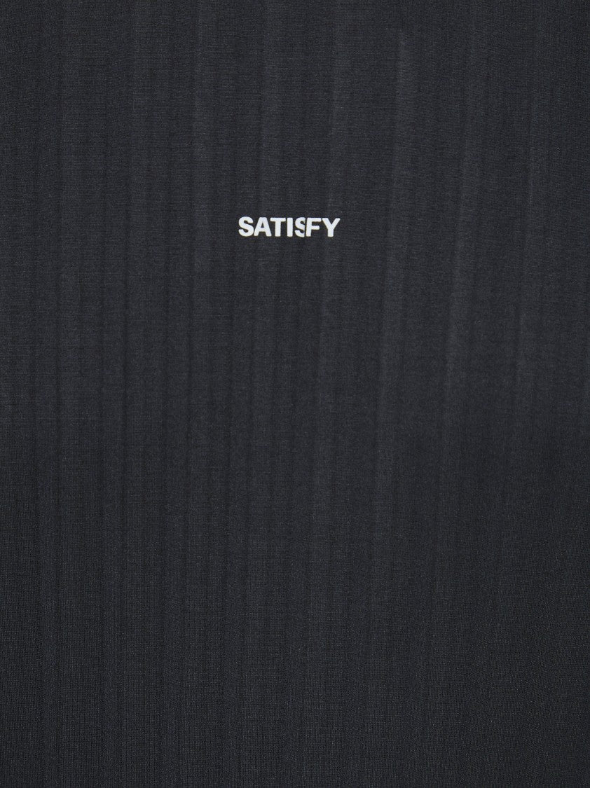 Satisfy Black Auralite Pleated Textured T-Shirt