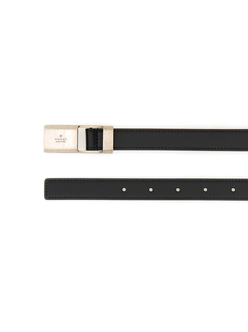 Gucci Brown Calfskin Belt With Classic Buckle