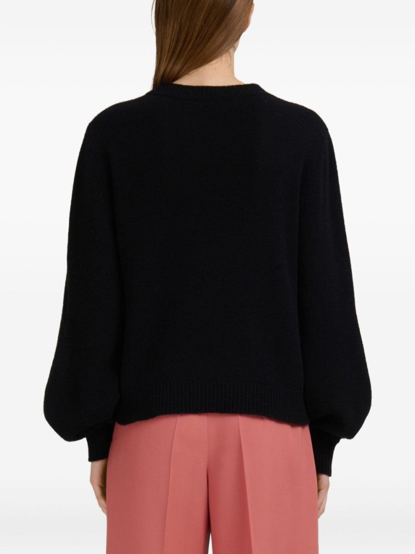 Marni Cropped /Cashmere Sweater With Classic Crew Neckline