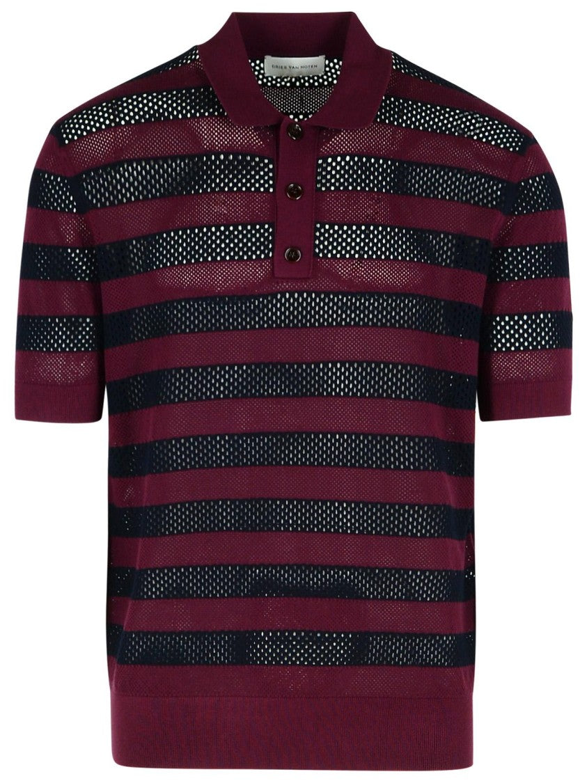 Dries Van Noten Mercy Burgundy Viscose Blend Polo Shirt